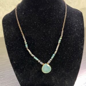 Sea green chalcedony necklace.